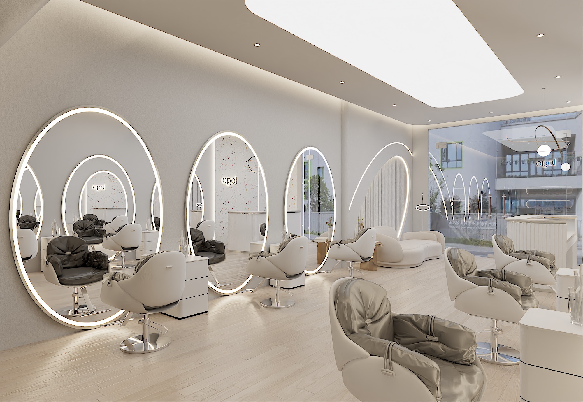 Thư viện xây dựng Thiết kế Hair Salon tóc File Sketchup